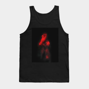 Beautiful girl, like in dream. Beautiful tufts of hair. Bright red. Dark. Tank Top